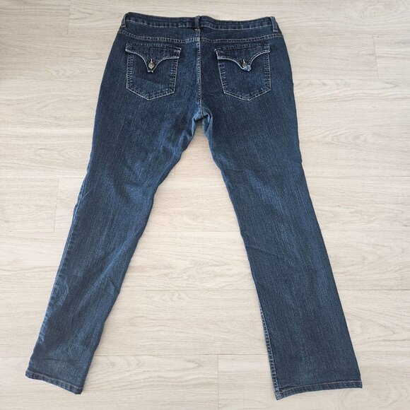 Canyon River Blues High Rise Straight Leg Jeans Dark Wash Size 16 - Picture 2 of 6